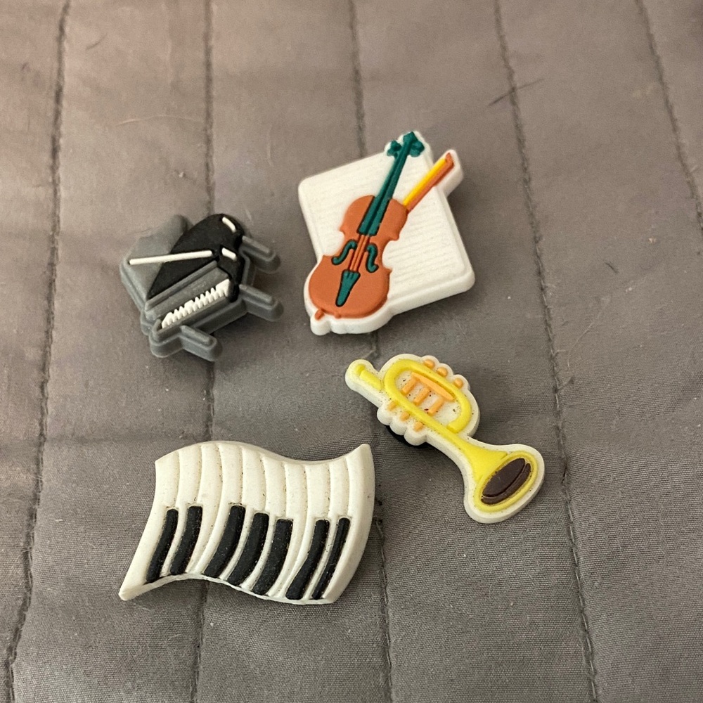 Kids Musical Instrument Charm Set - Yellow, Orange, Black, White